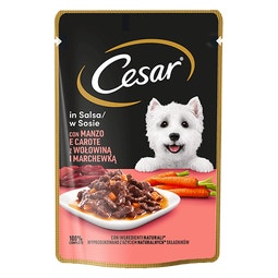 Cesar® Delizie del Giorno con delizioso manzo e Carote in salsa image