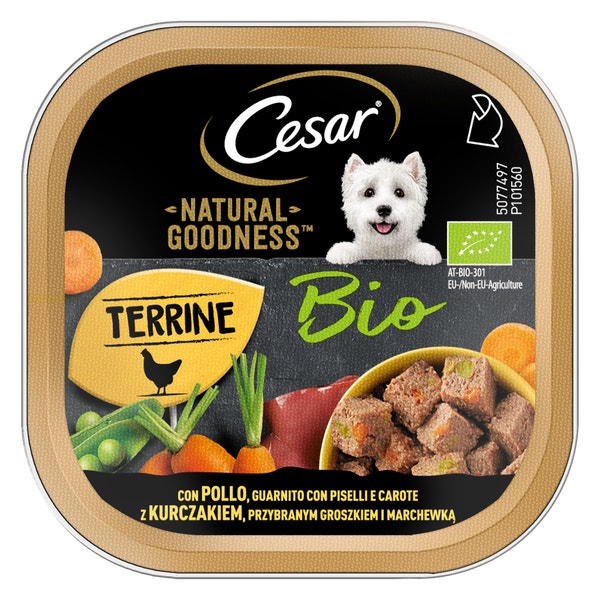 Cesar® Natural Goodness Bio con Pollo, Piselli e Carote 100g image 1